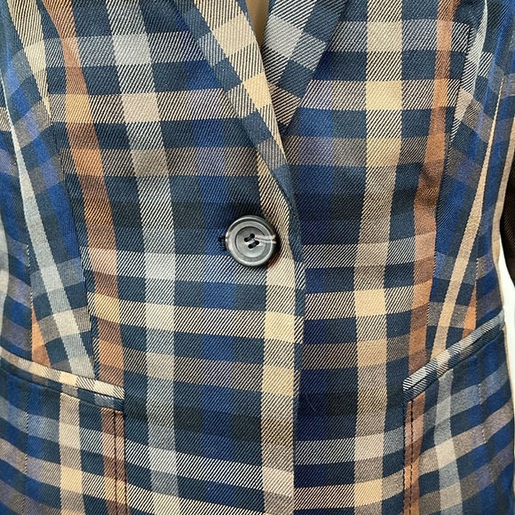 THE LIMITED BLUE PLAID BLAZER - Picture 3 of 11